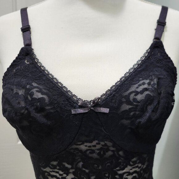 Bali Lace ‘N Smooth Shaping Bodysuit, Black Lace, Size 34B, NWOT - Picture 2 of 12